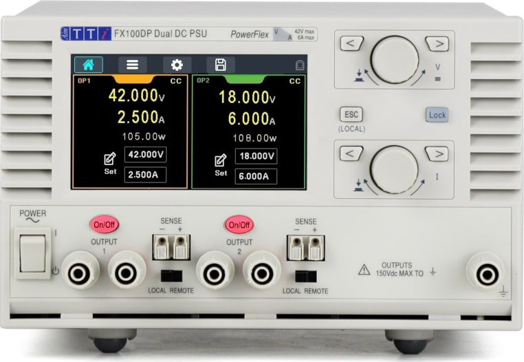 TTi FX100DP - Dual PowerFlex DC Power Supply (210W total/USB)