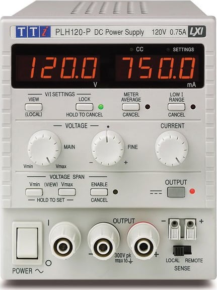 TTi PLH120-P - Single Higher Voltage DC Power Supply, 0-120V/0-0.75A, Analog