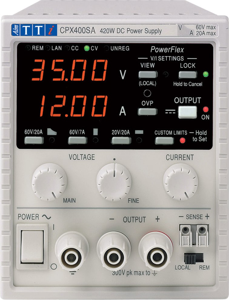 TTi CPX400SA - Single output 420 watt PowerFlex DC PSUs with Isolated Analog Remote Control
