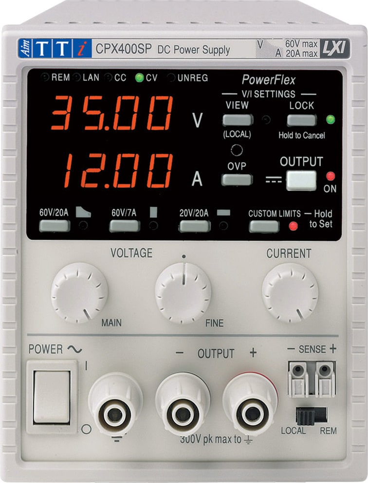 TTi CPX400SP - Single Output, 420 Watt PowerFlex DC PSUs with Digital Remote Control via USB, RS232 and LAN