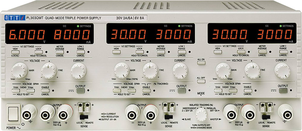 TTi PL303QMT - Triple Precision DC Bench Power Supplies, 0-30V/0-3A,0-6V/0-8A