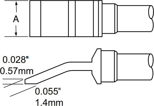 Metcal TCP-BLH40 Cartridge, Tweezer, Blade, 6.35mm (0.25In)