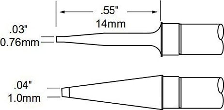 Metcal TCP-BLP1 Cartridge, Tweezer, Blade, 1mm (0.039In)