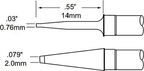 Metcal TCP-BLP2 Cartridge, Tweezer, Blade, 2mm (0.079In)