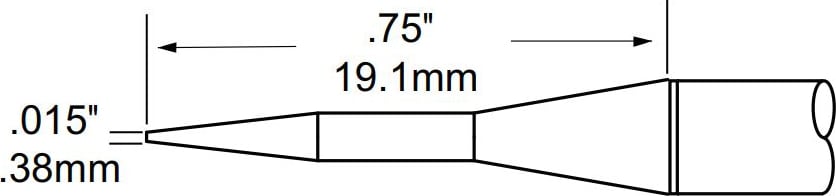Metcal TCP-CNP1 Cartridge, Tweezer, Conical, 0.4mm (0.016In)