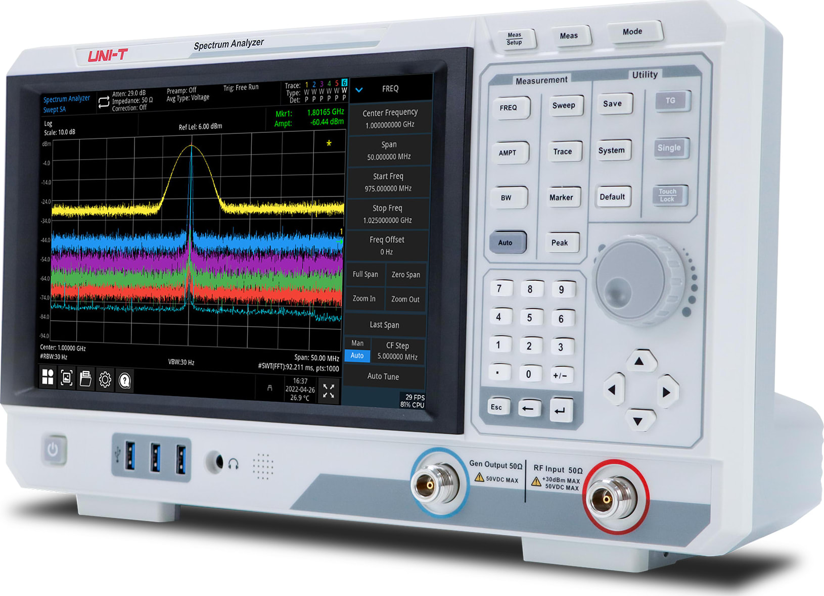 UNI-T UTS3021B - Benchtop Spectrum Analyzer (9kHz - 2.1GHz)