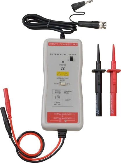 UNI-T UT-P31 - Differential Probe, Attenuation: 10:1/100:1, Bandwidth: 100MHz, Voltage: 1500Vpp