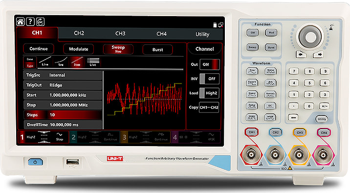 UNI-T UTG9354T - Function / Arbitrary Waveform Generator (4 Channel / 350 MHz)