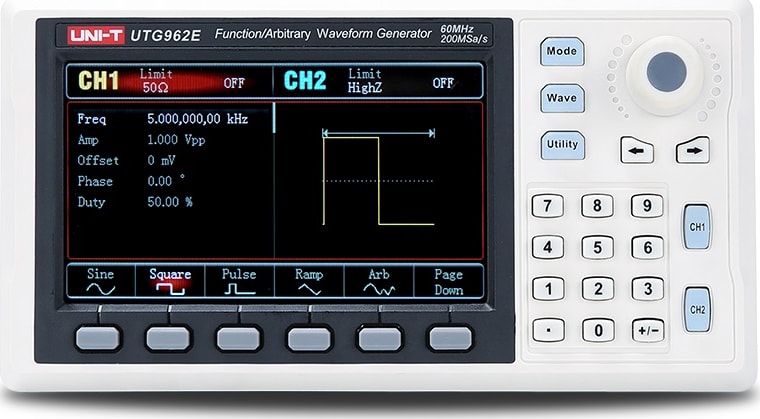 UNI-T UTG962E - Handheld Function/Arbitrary Waveform Generator (2 Channels / 60 MHz)