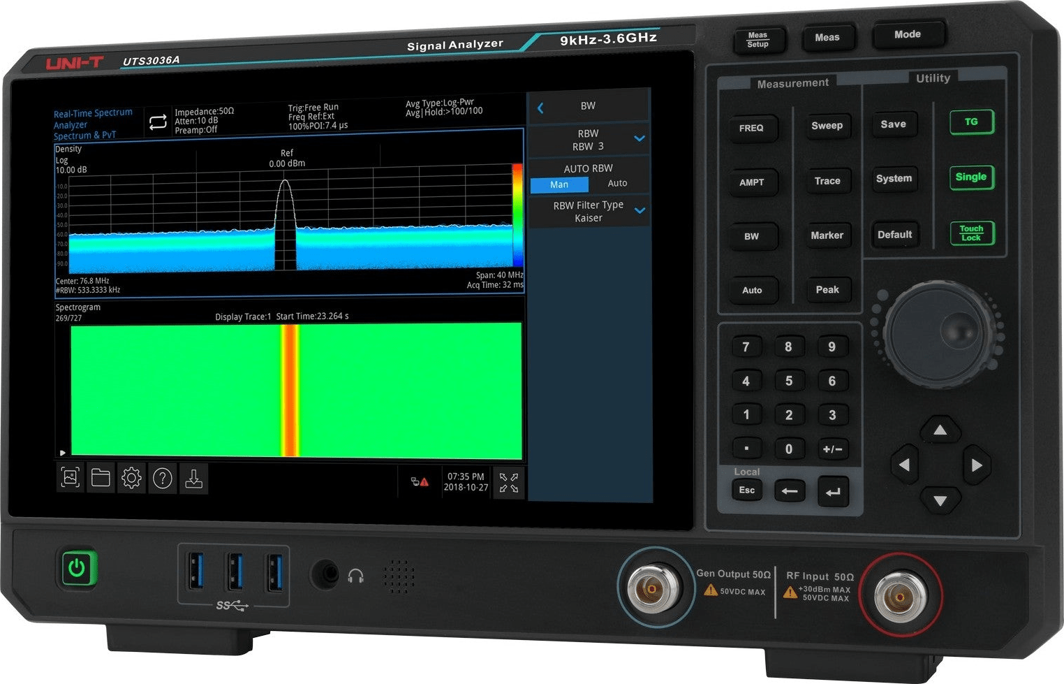 UNI-T UTS3036A - Performance-Series Signal Analyzer (3.6 GHz) with Tracking Generator