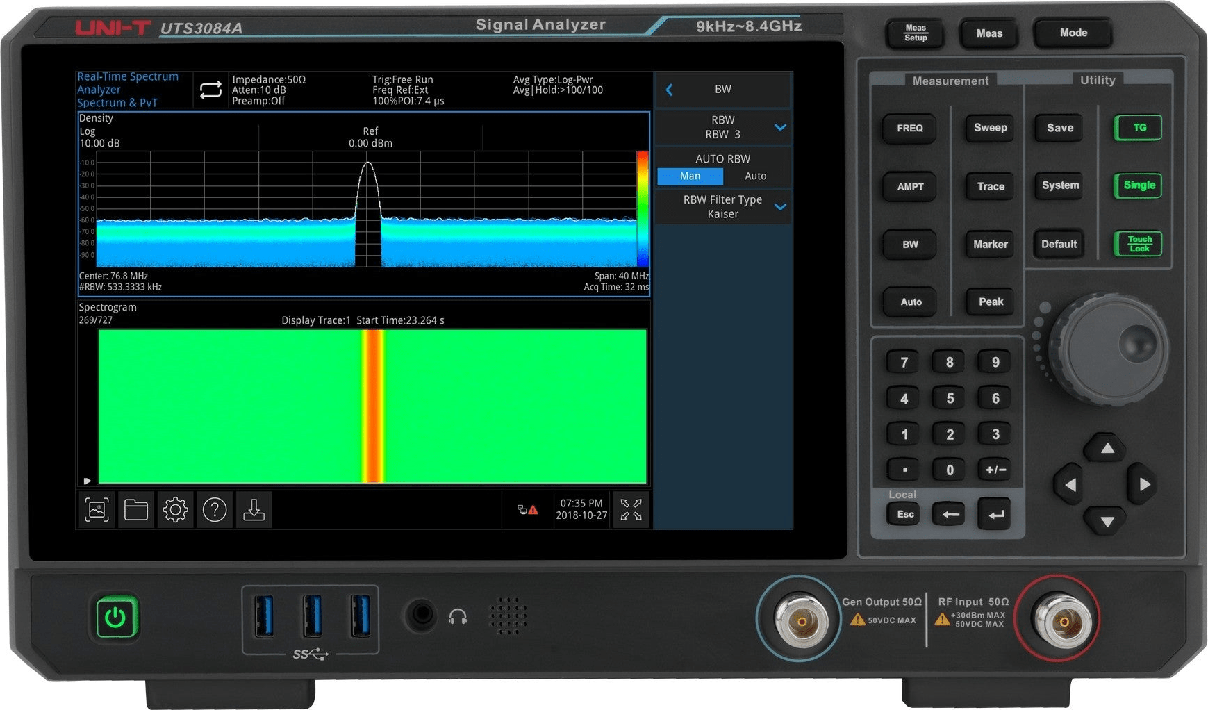UNI-T UTS3084A - Performance-Series Signal Analyzer (8.4 GHz) with Tracking Generator