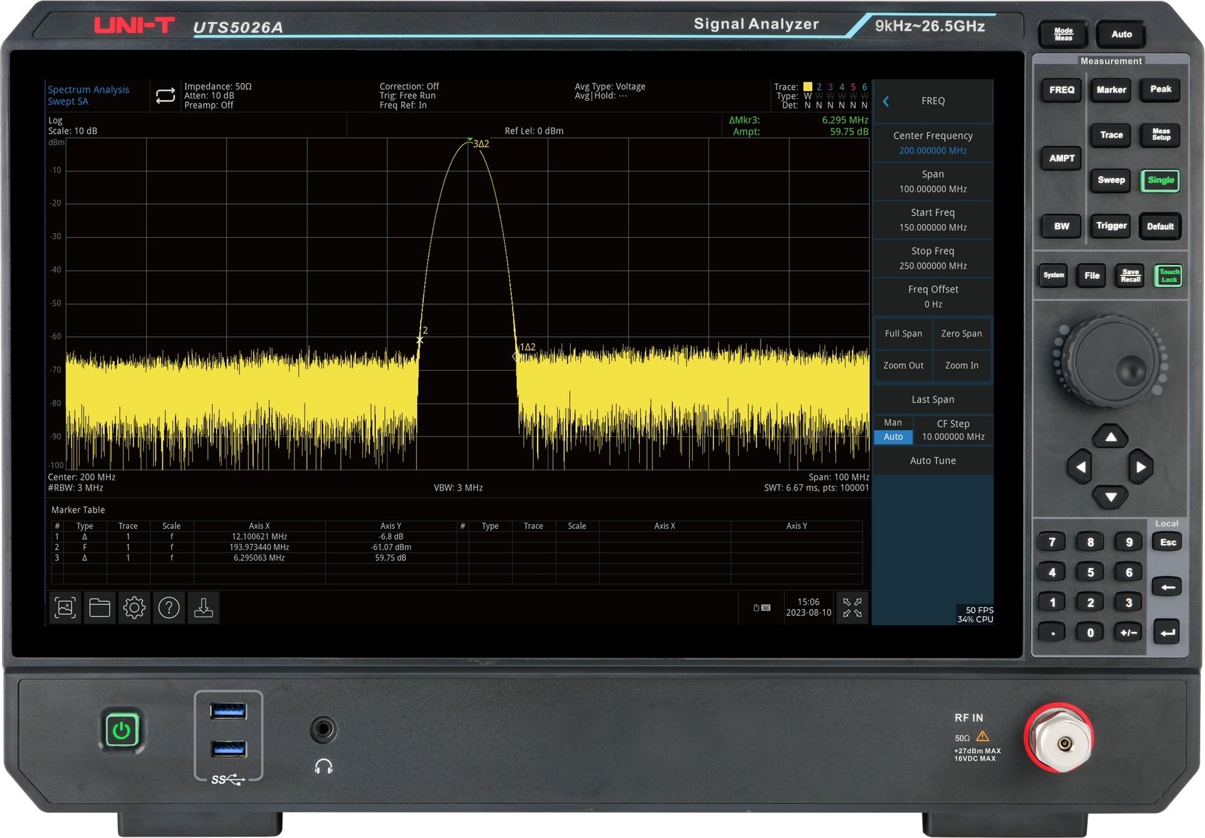 UNI-T UTS5026A - Performance-Series Spectrum Analyzer (26.5 GHz)