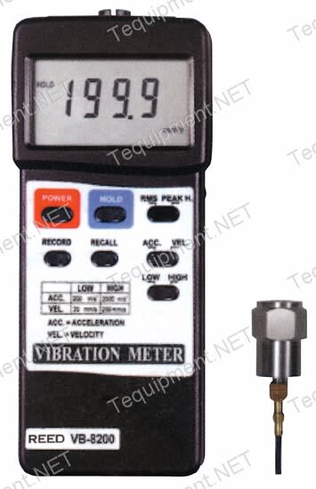 Reed VB-8200 Vibration Meter, Dual Range, 20 & 200 Mm/s