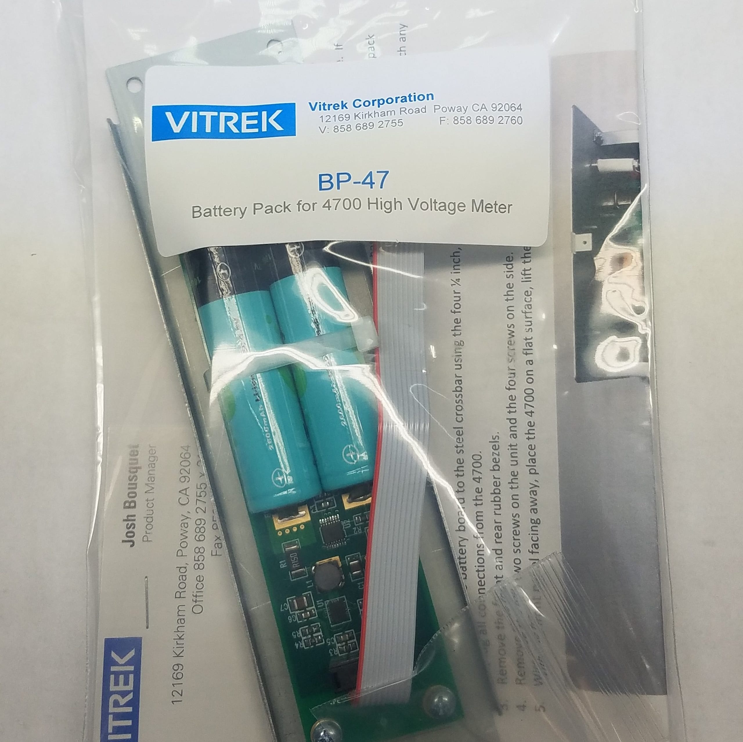 Vitrek BP-47 - Internal Battery Pack