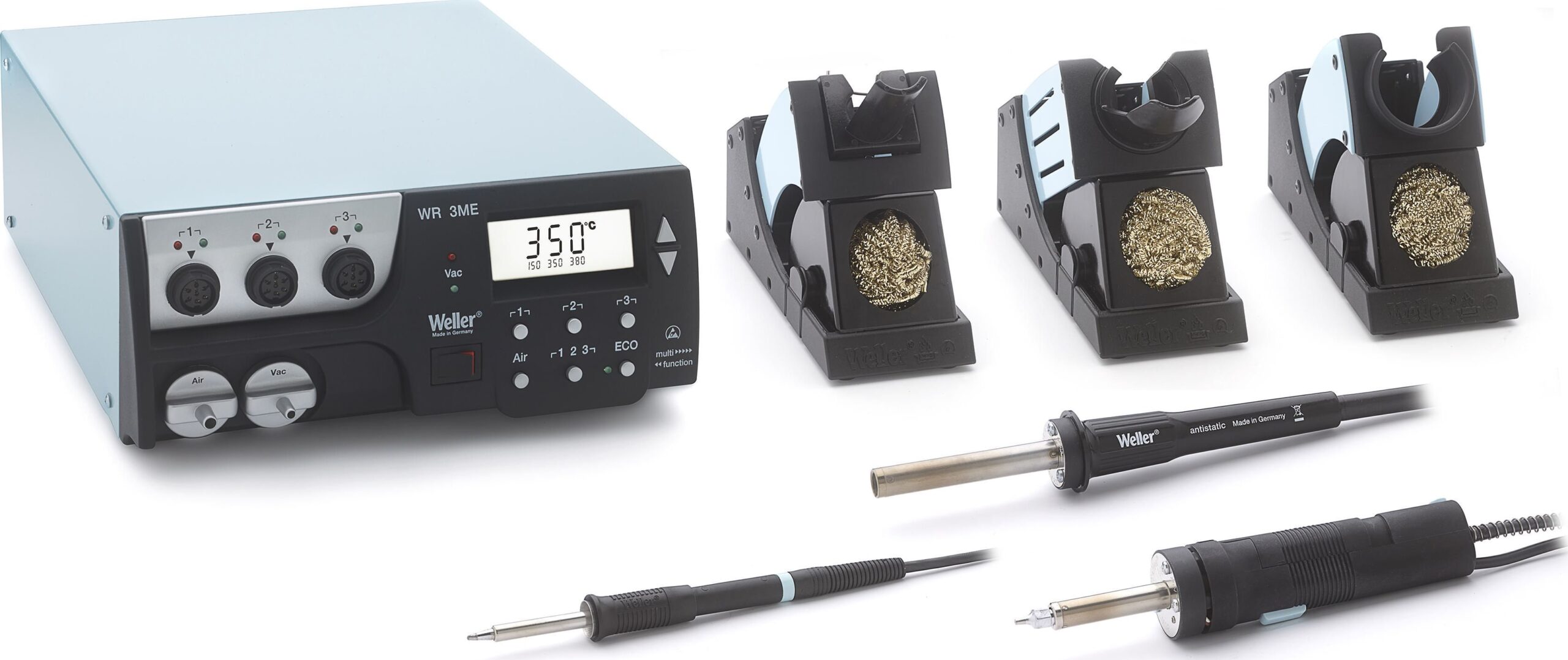 Weller WR3000SA Rework System - WR3ME, DXV80 Desoldering Iron, WP80 Iron, HAP200 Hot Air Pencil