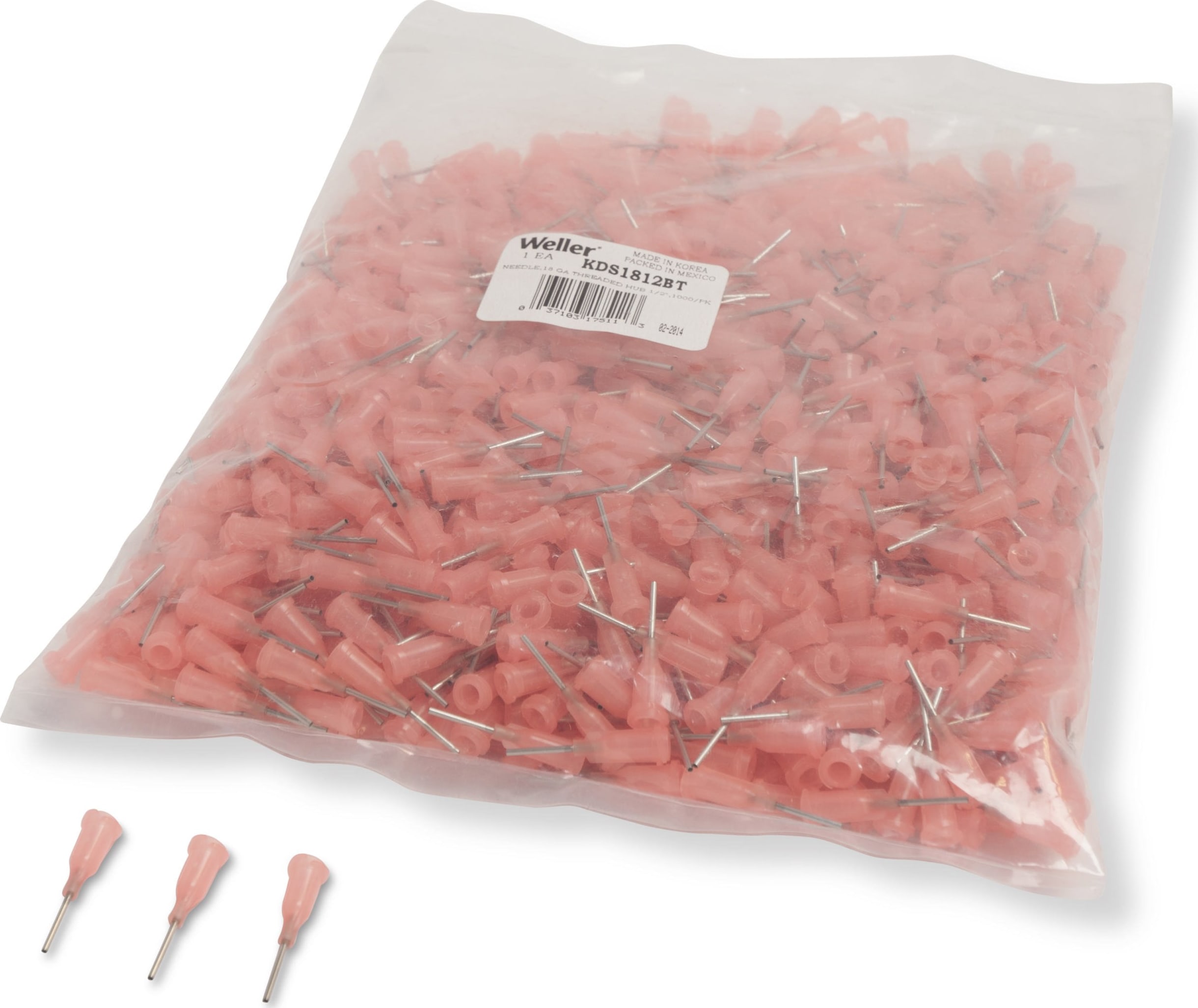 Weller KDS1812BT Needle, 18 GA Threaded Hub 1/2', 1000/PK