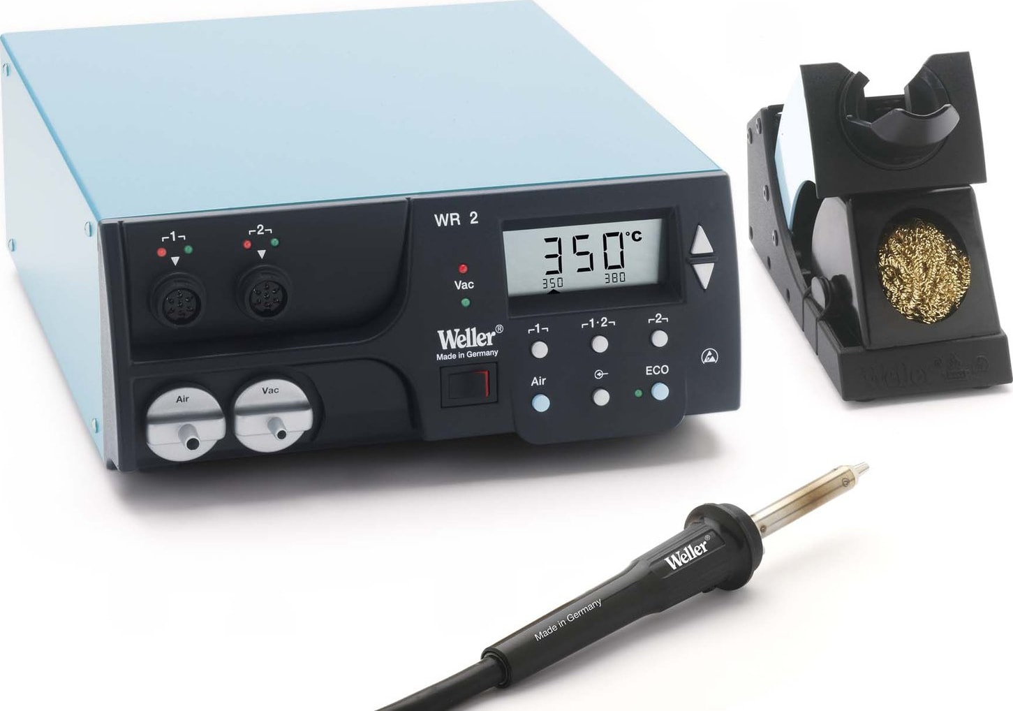 Weller WR2000 - Two Channel Digital Rework Station (300 watt), with HAP1 Hot Air Pencil