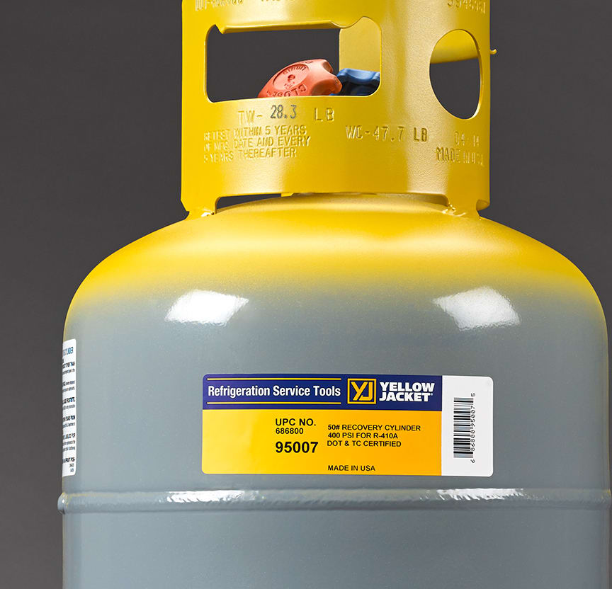 Yellow Jacket 95012 Refrigerant Recovery Cylinder with Float Switch, 30 lbs