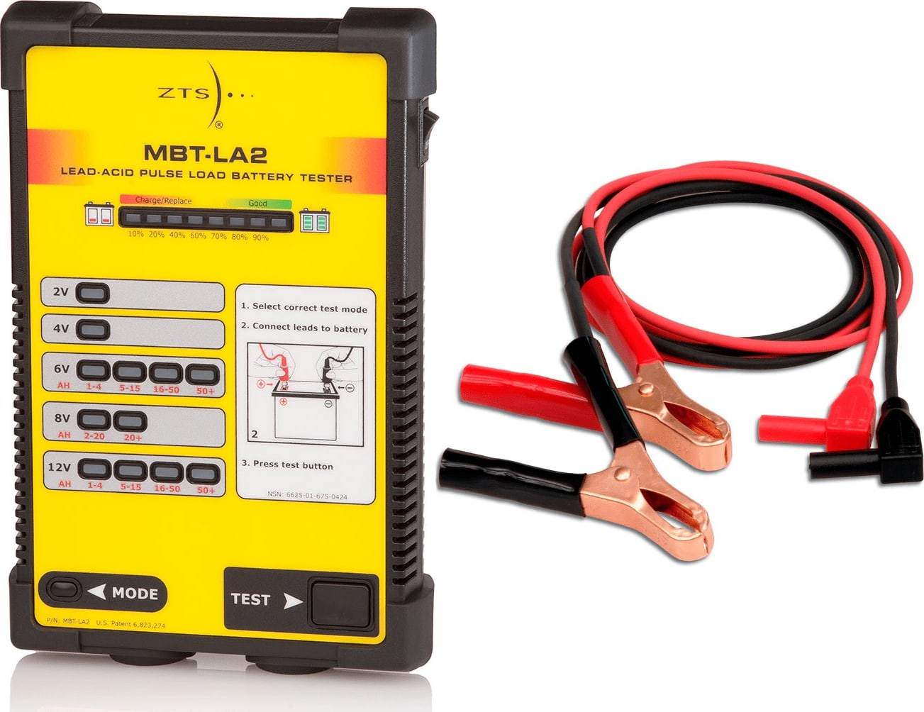 ZTS MBT-LA2/PL - Lead Acid Multi-Battery Tester (With Plier-type Lead)