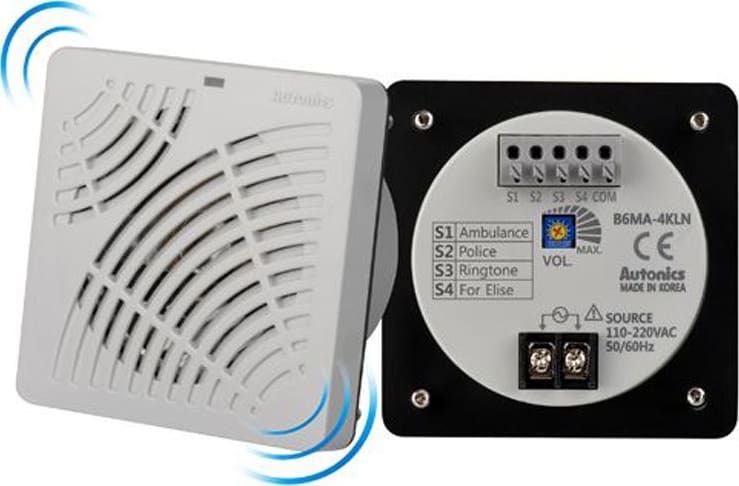 Autonics B6MA-4GLN Melody Buzzer, 110-220 VAC 50/60 Hz