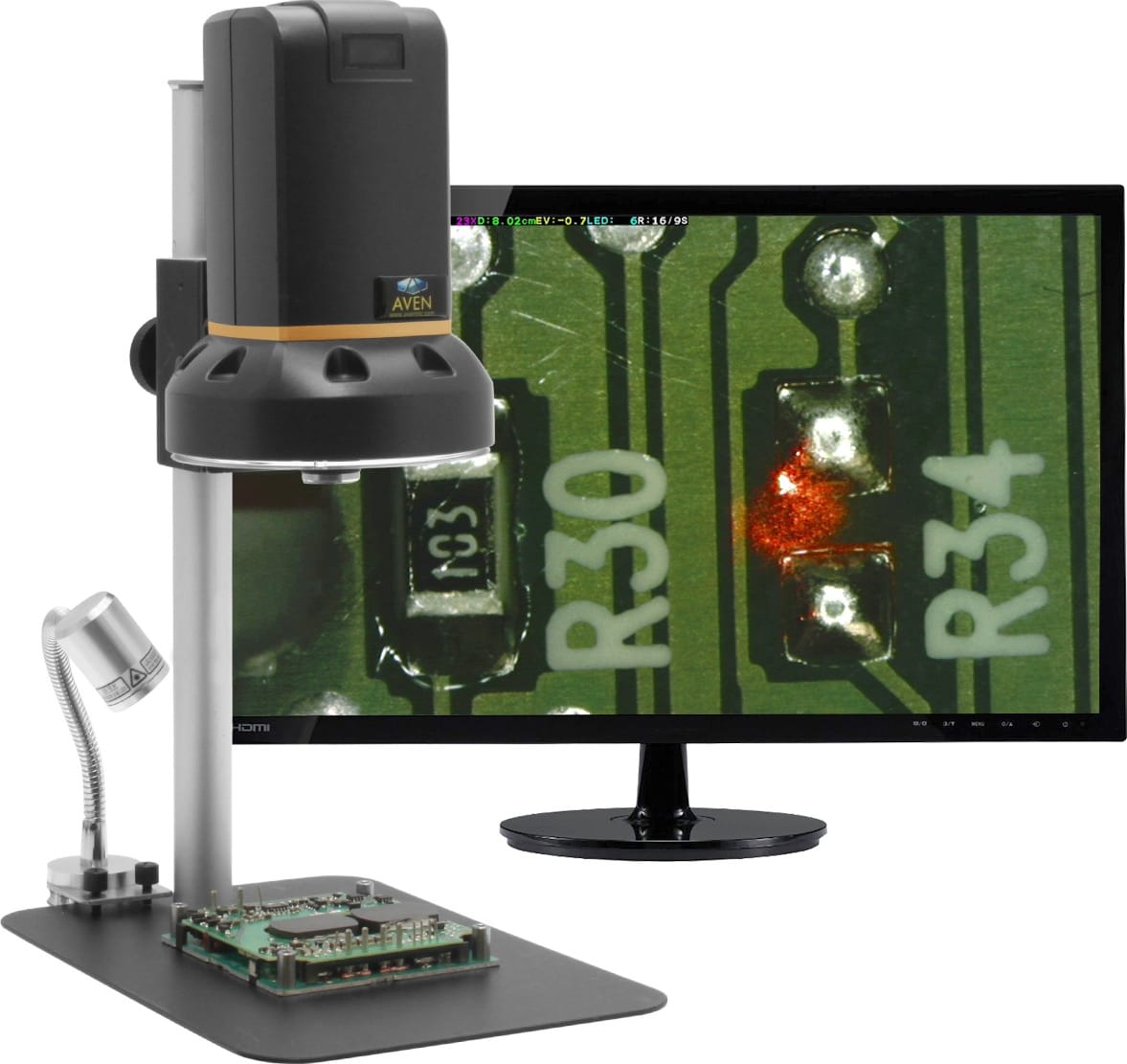Aven Tools BD-26700-401-GN02 - Digital Microscope Cyclops HDMI (12x - 132x) w/ Gooseneck Laser Pointer