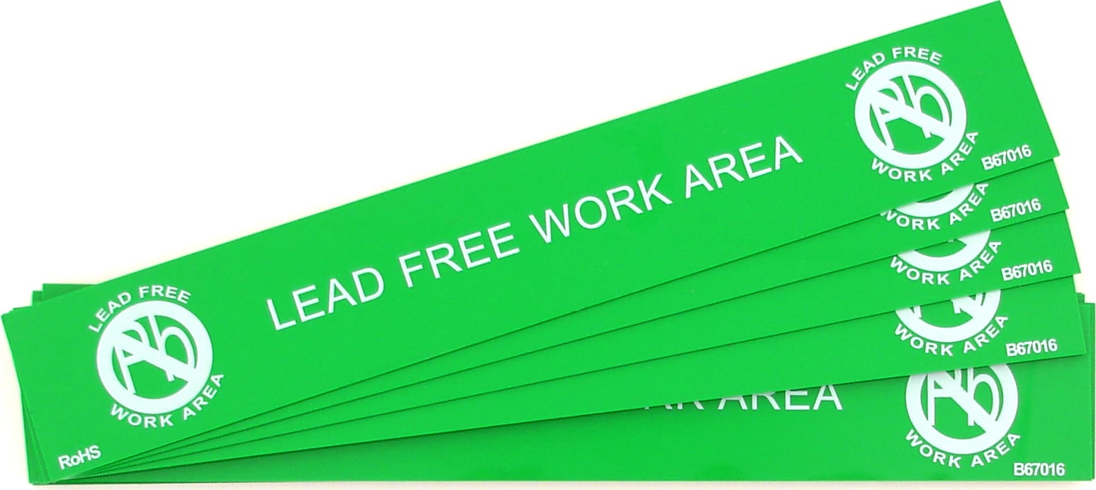 Botron B67016 - Lead Free Bench Sign, 1in x 6in