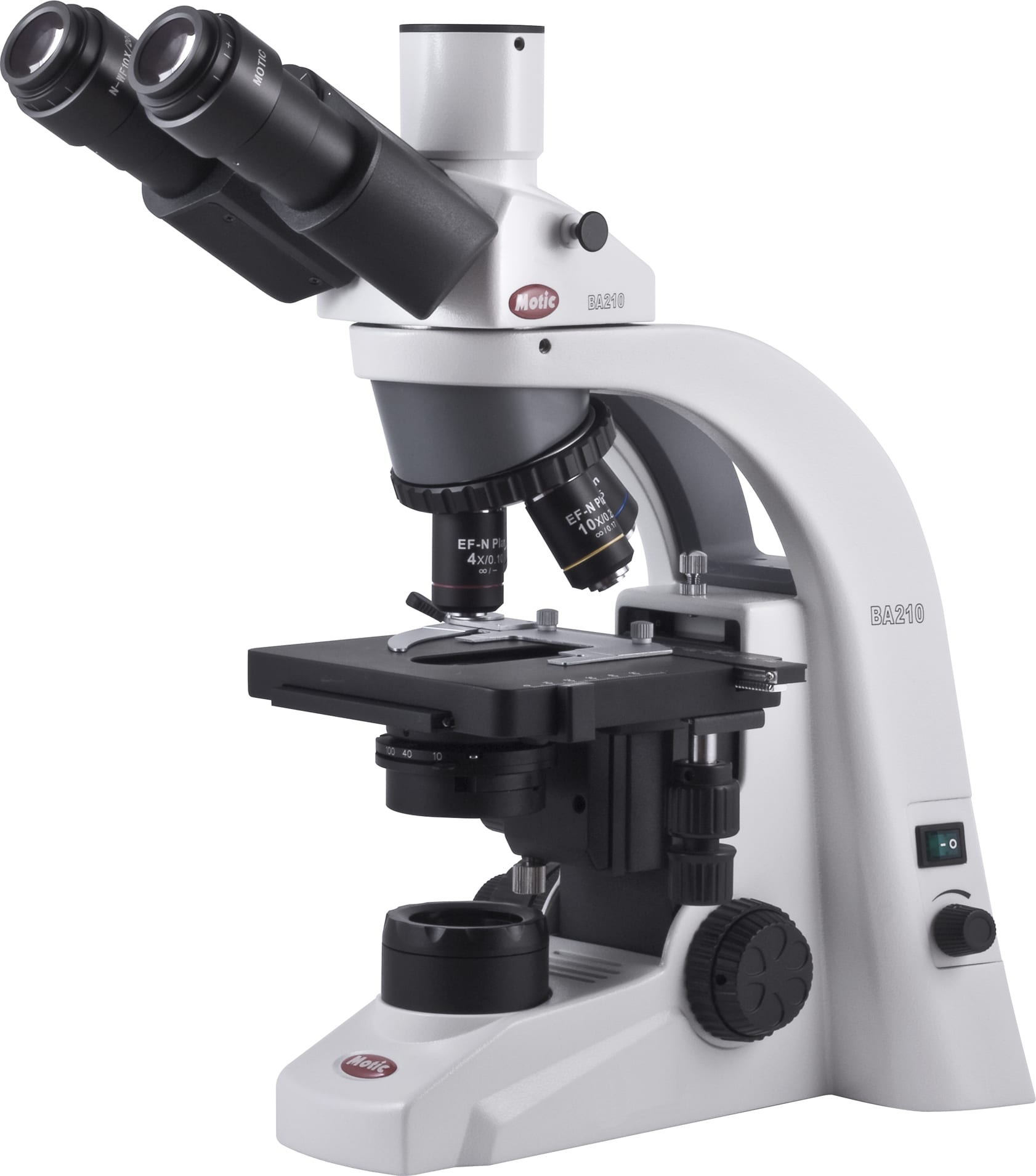 Motic BA210 LED Trinocular Compound Microscopes - Type (Microscopes): Compound, Body Style: Trinocular, Illumination Type: Halogen