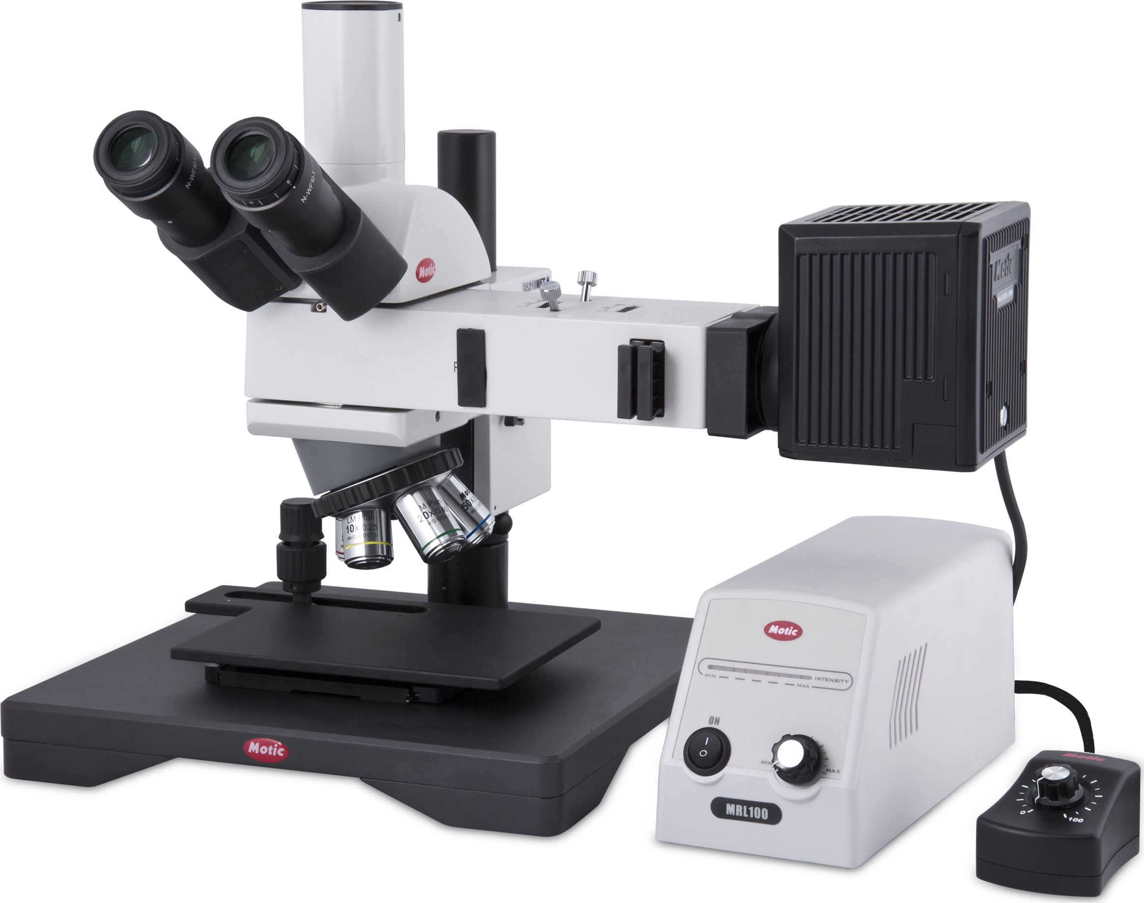 Motic BA310MET-H Trino, Erect Compound Microscopes - Type (Microscopes): Compound, Body Style: Trinocular, Illumination Type: Halogen