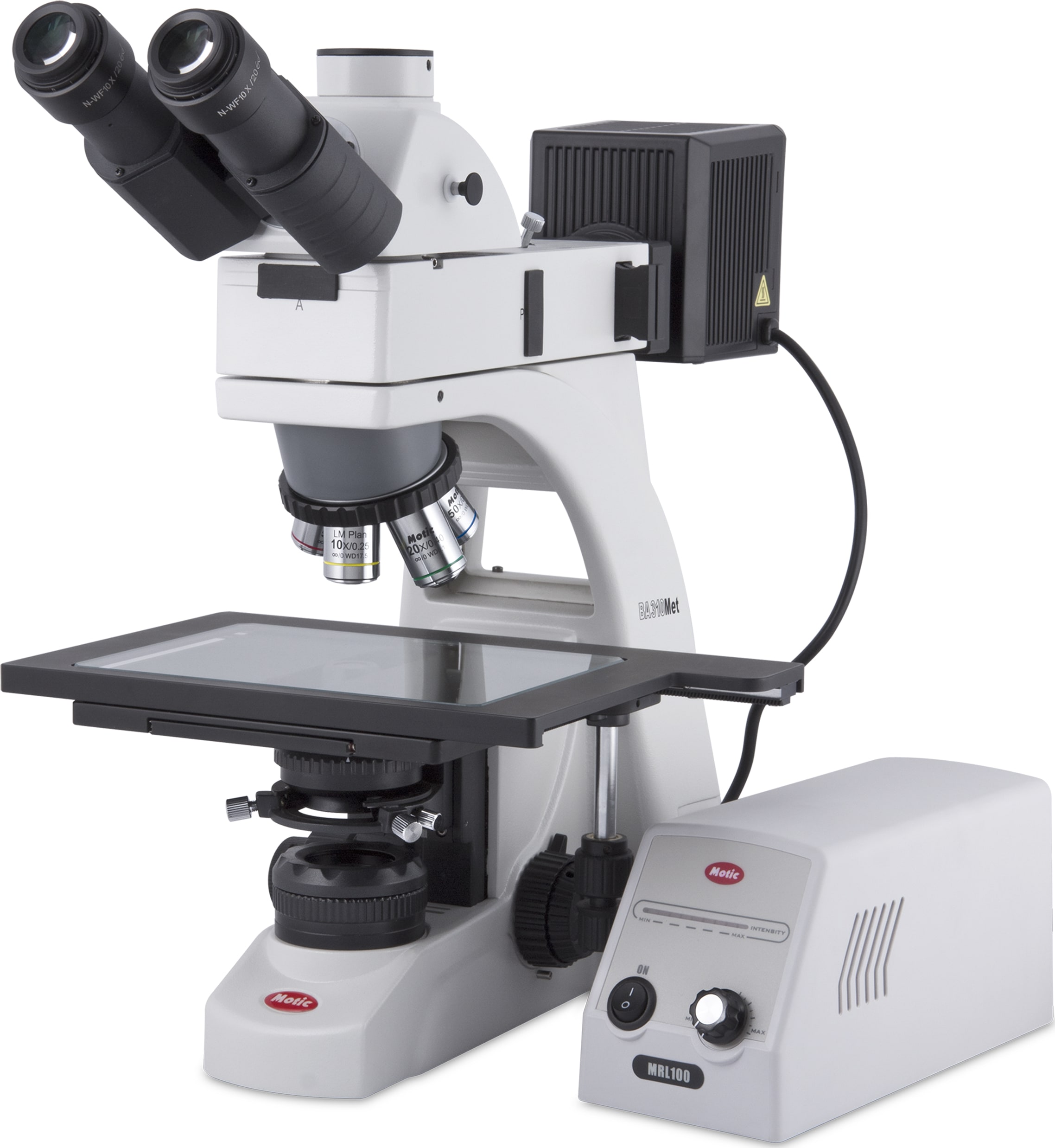 Motic BA310MET-T Tri 3x2 Erect Compound Microscopes - Type (Microscopes): Compound, Body Style: Trinocular, Illumination Type: Halogen