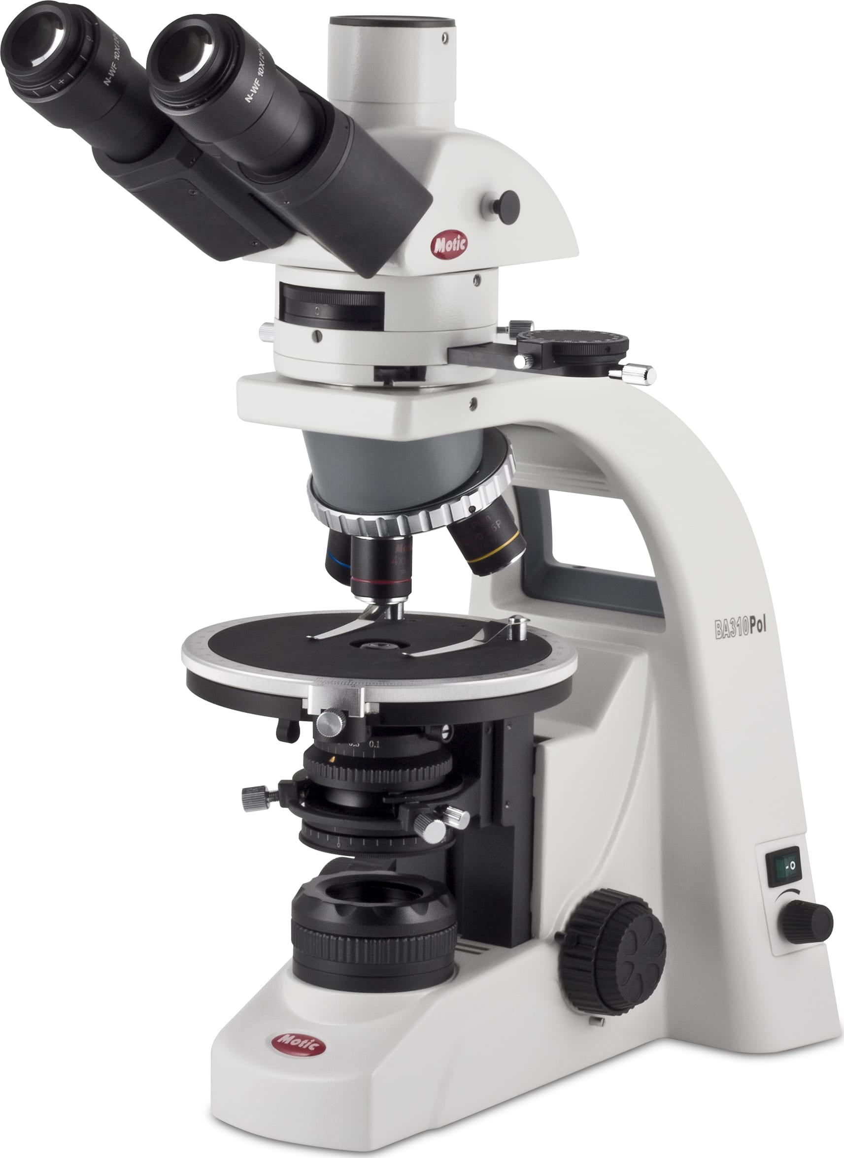 Motic BA310POL Trinocular 0/100 Compound Microscopes - Type (Microscopes): Compound, Body Style: Trinocular, Illumination Type: Halogen