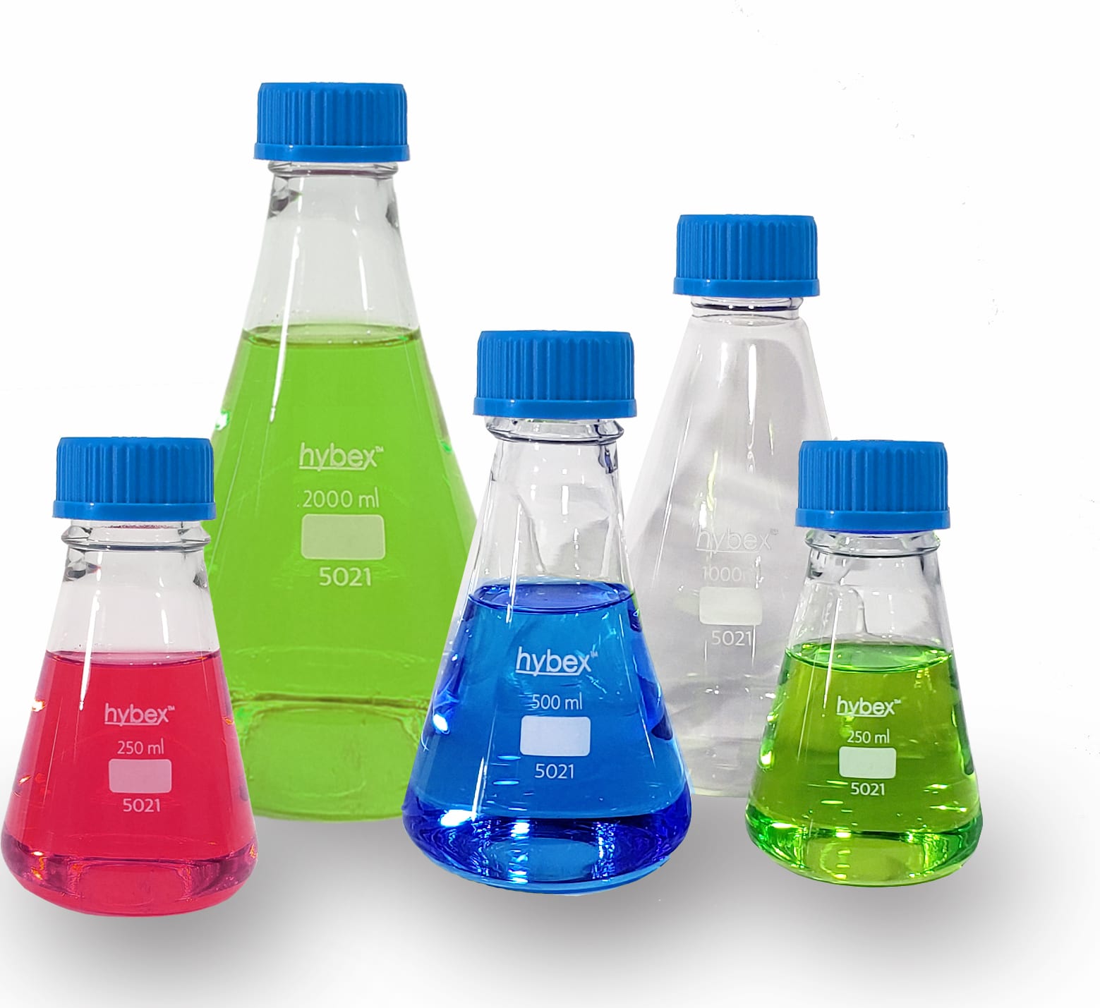 Benchmark Scientific B3220-1000 - Hybex Erlenmeyer Flask Threaded with Cap, 1000ml, Case of 6