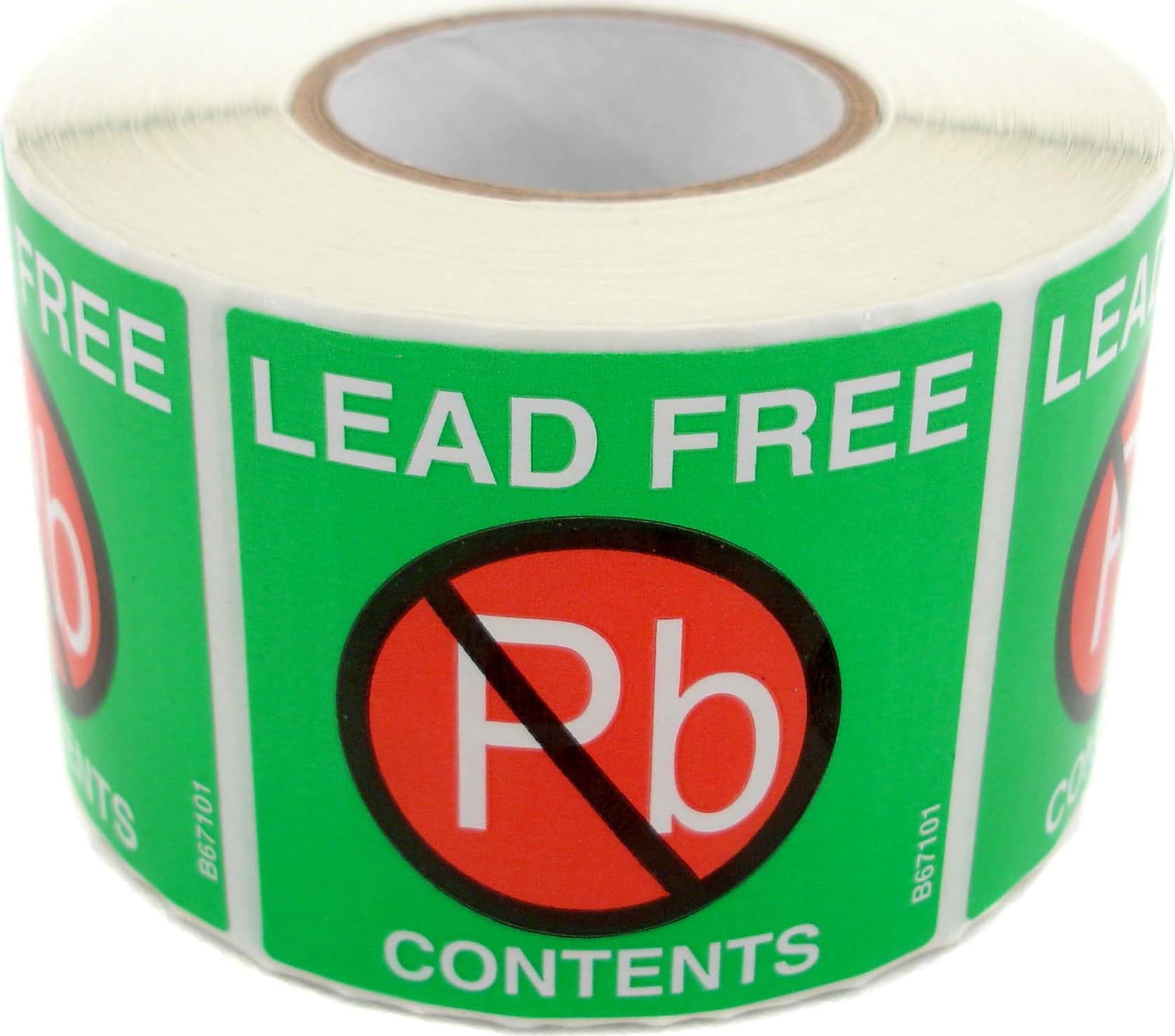 Botron B67101 - Lead Free Labels, 3 Color, 2in x 2in