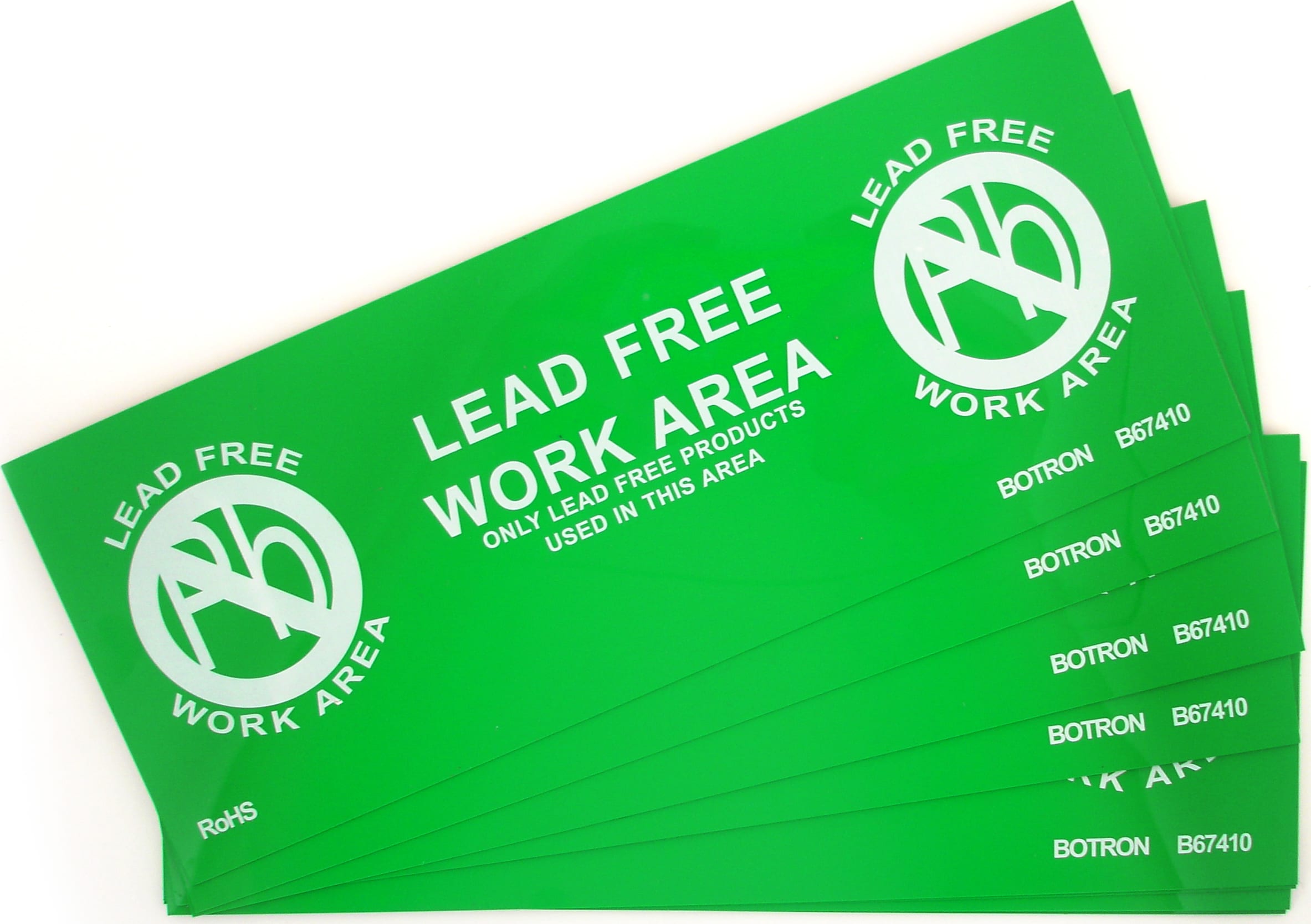 Botron B67410 - Lead Free Work Area Sign, 4in x 10in