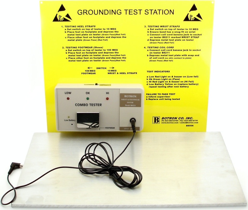 Botron B8506WP - Wall Plate Only for Botron B8506 Wall Mount Test Station