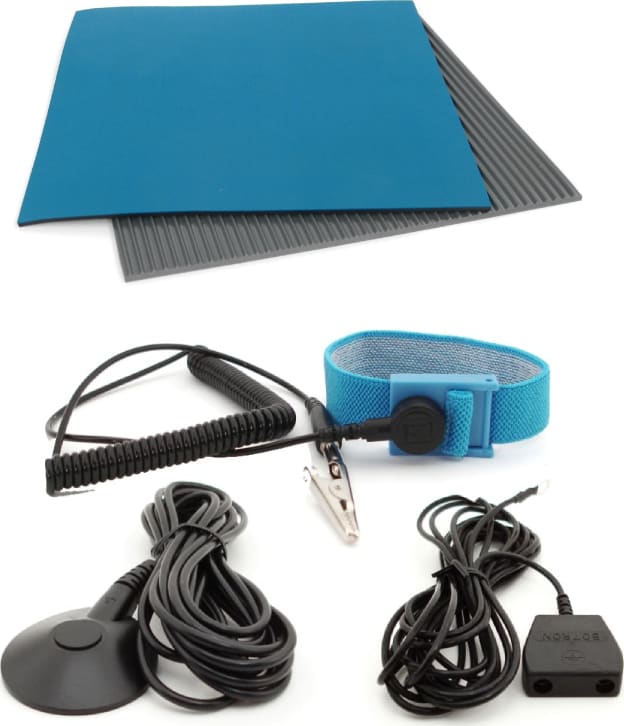 Botron B6123VKIT - ESD Workstation in a Box, with Floor/Table Mats, Wrist Strap and More