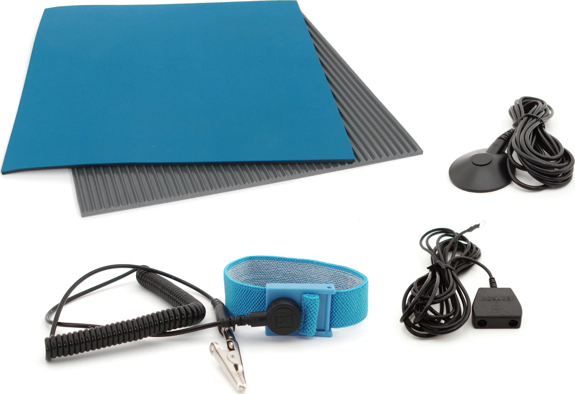Botron B6124VKIT - ESD Workstation in a Box, with Floor/Table Mats, Wrist Strap and More