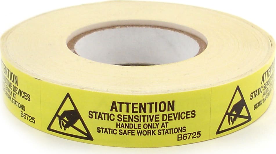 Botron B6725 - ESD Awareness Label, Mil Standard Symbol, 5/8in x 2in
