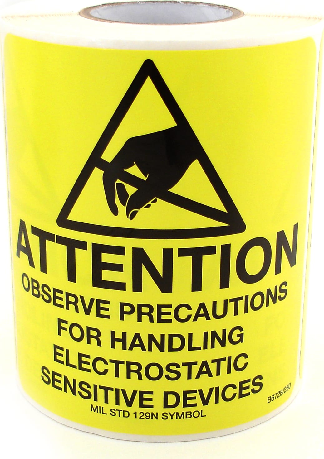 Botron B6728/500 - ESD Awareness Label, Mil Standard, 4in x 4in, 500 Count