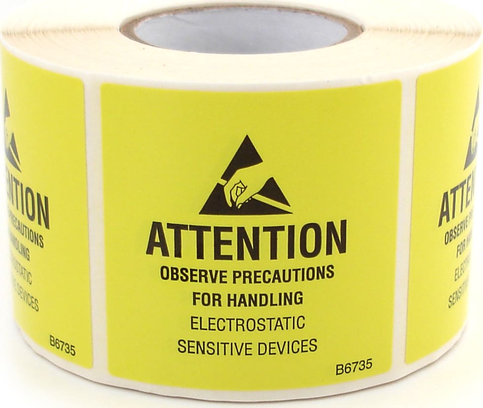 Botron B6736 - ESD Awareness Label, JEDEC Symbol, 4in x 4in