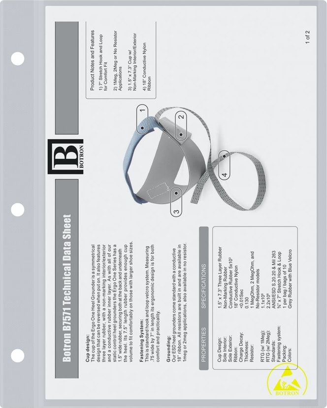 Botron B7406 - Anti-Static Sheet Protectors (3 mil / 8.5 x 11'), Pack of 100
