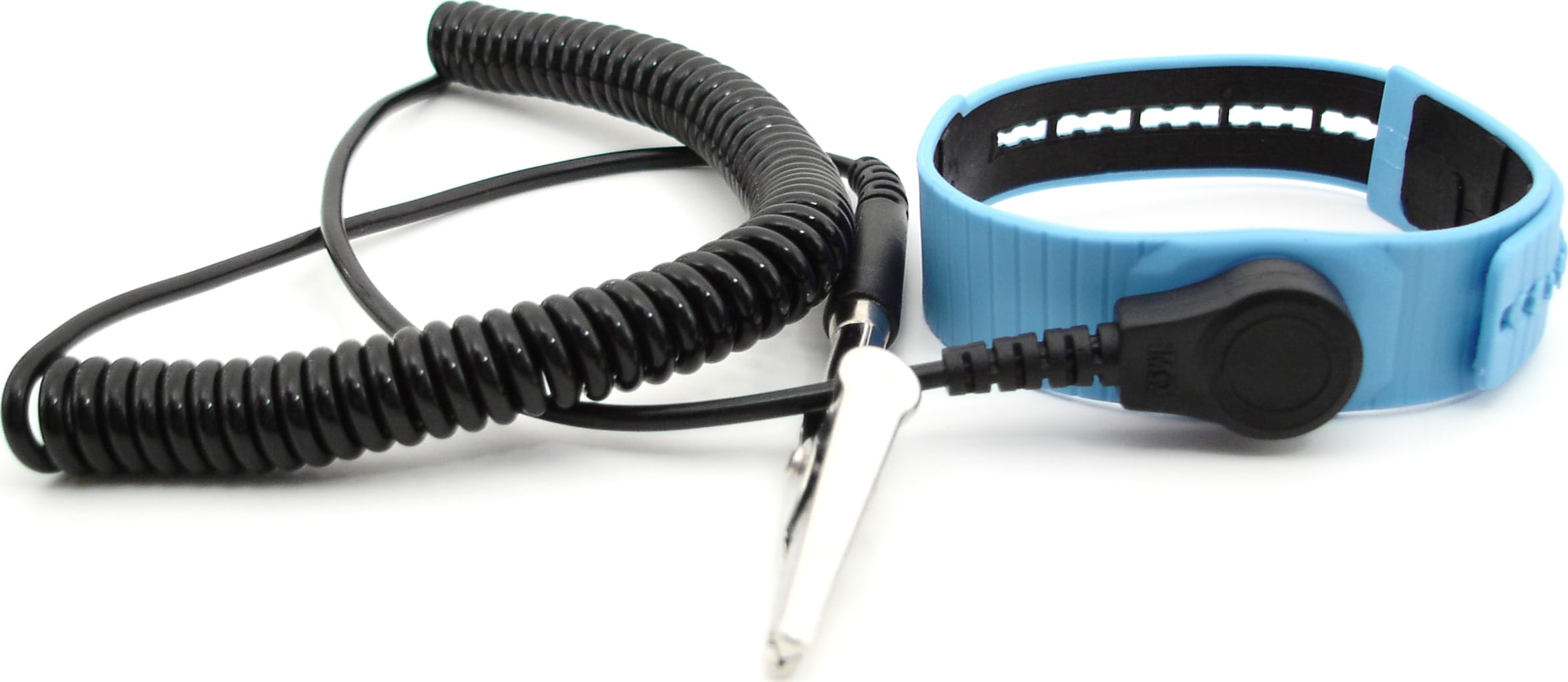 Botron B9606 - Blue Thermoplastic Wrist Strap Set with 6’ Coil Cord and 1/8' Snap