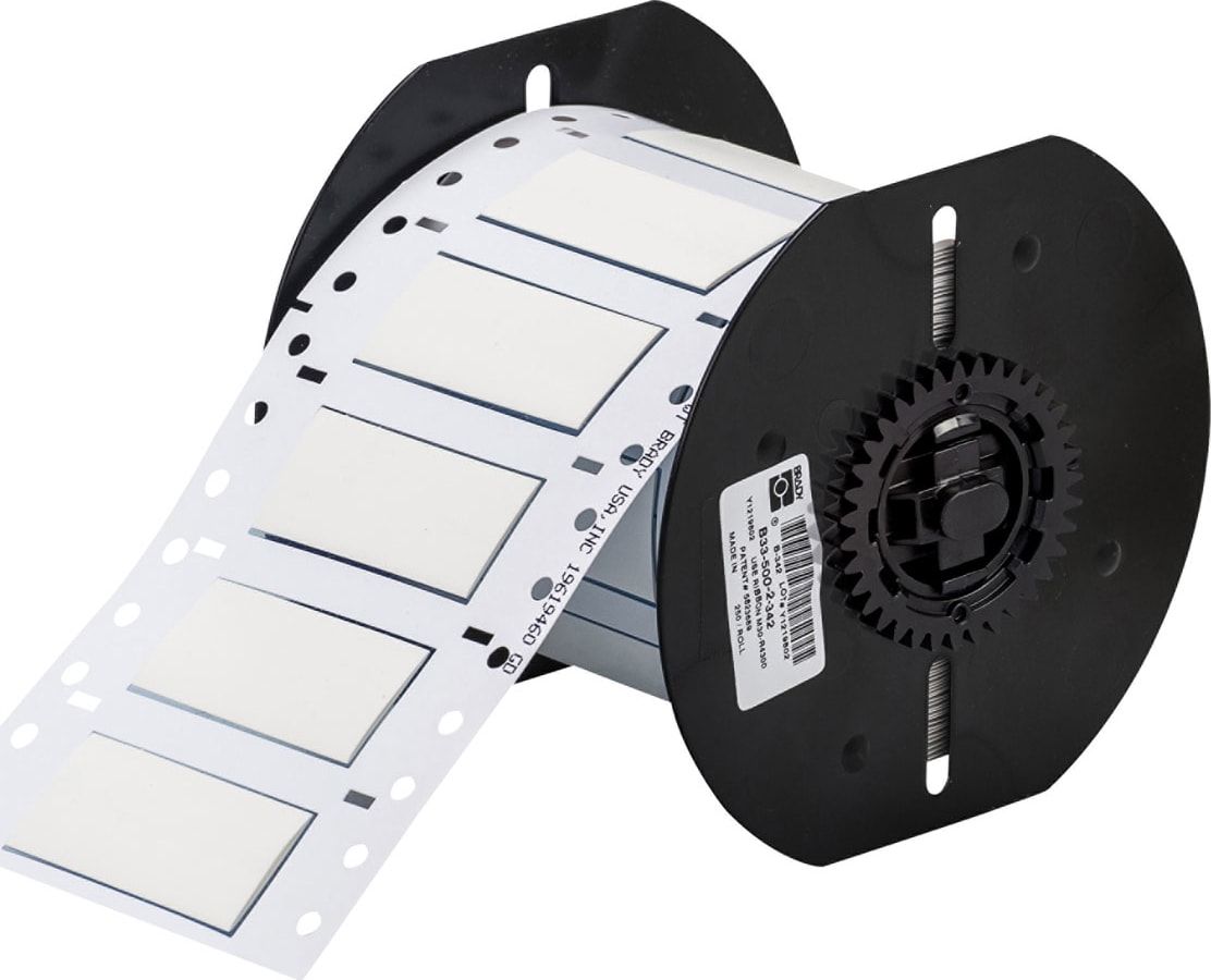 Brady B33-500-2-342 - PermaSleeve Heat Shrink Wire and Cable Labels Single-sided for B33 Printers - 0.5' Dia x 2' White