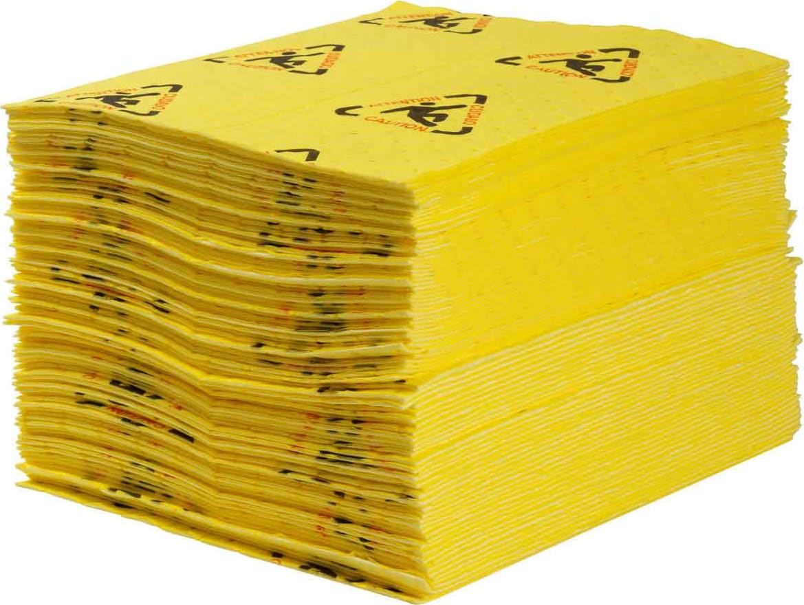 Brady CH200 - BrightSorb High Visibility Safety Absorbent Pad, Light, 28 Gal