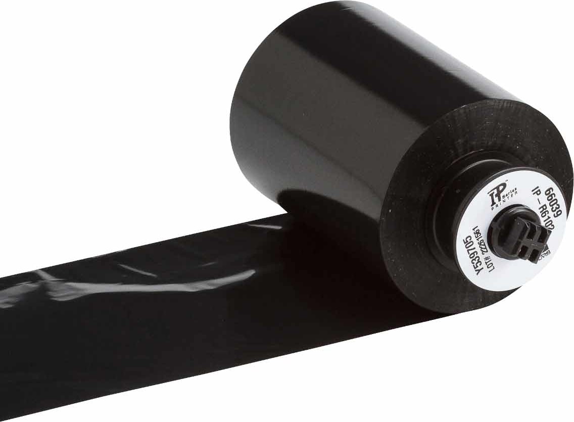 Brady IP-R6102 - 1' Core R6100 Series Halogen Free Printer Ribbon, 3.27' (Black)