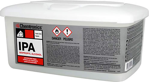 Chemtronics IPA100B - Isopropyl Alcohol Wipes, 100ct 7'x7', Box