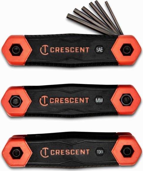 Crescent CHK3PC - Folding Dual Material Key Set, SAE/Metric/Torx, 3/Pcs