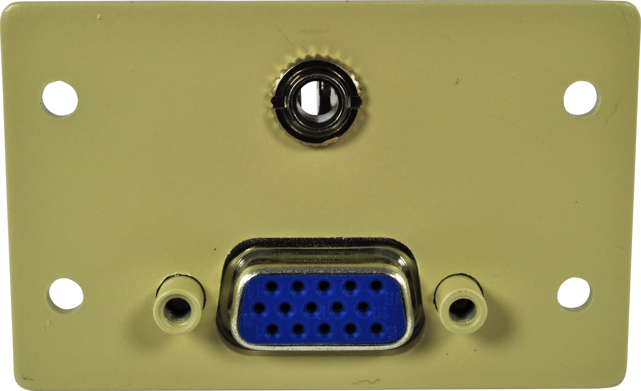 FSR IPS-AV920D-IVO - IPS Audio/Video Insert, HD-15 Female to HD-15 Female w/3.5mm Stereo to Solder Cup (Ivory)