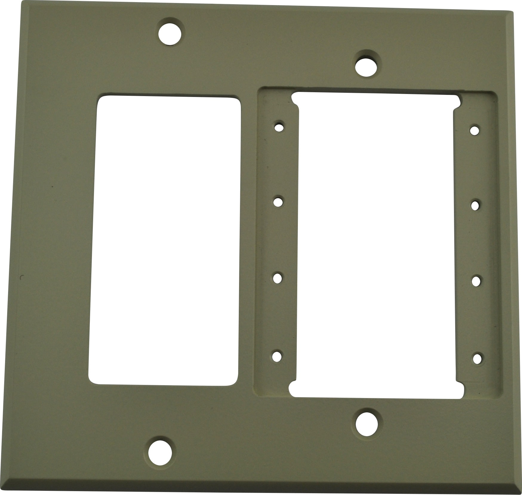 FSR IPS-WP2D-IVO 2 Gang Wall Plate with 1 IPS and 1 Decora Opening - Ivory