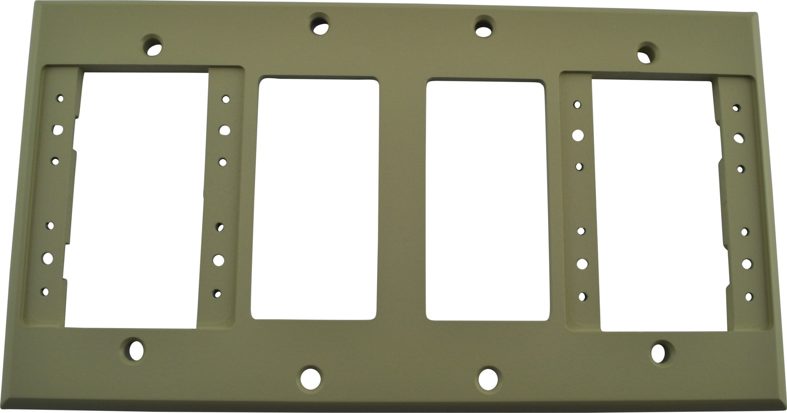 FSR IPS-WP2Q-IVO 4 Gang Wall Plate with 2 IPS and 2 Decora Openings - Ivory
