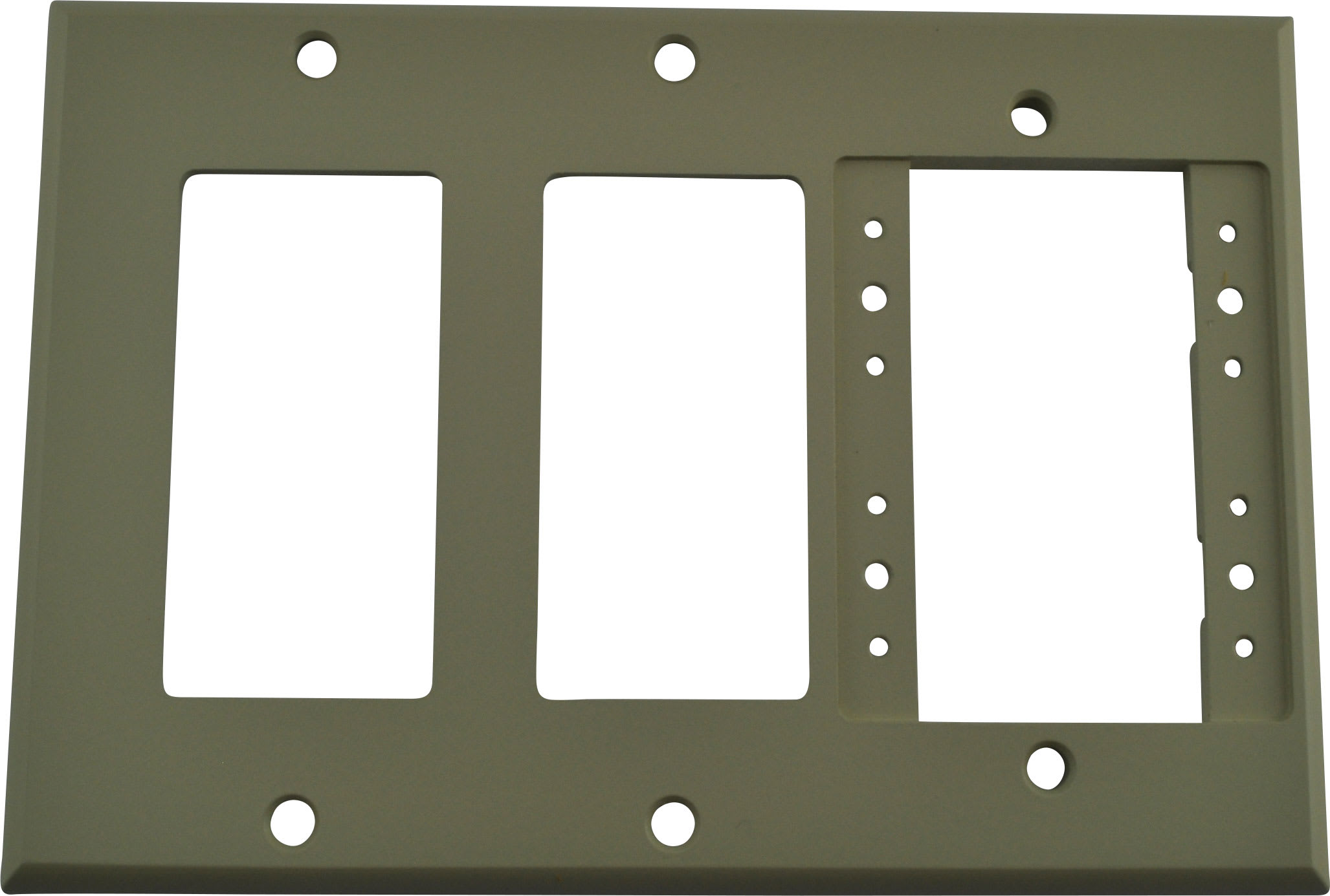 FSR IPS-WP3T-IVO 3 Gang Wall Plate with 1 IPS and 2 Decora Opening - Ivory